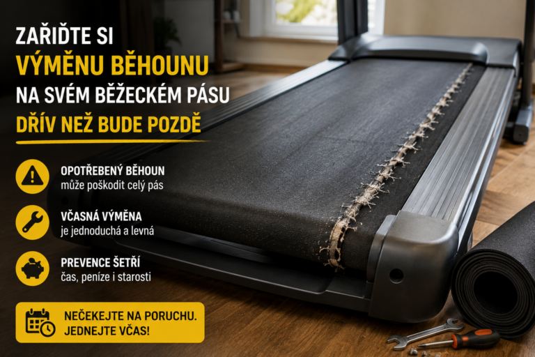 Vyměňte běhoun svého běžeckého pásu včas, než dojde k vážnějšímu poškození.