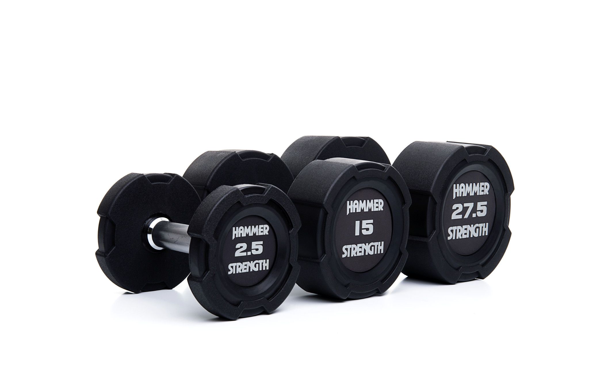 Jednoruční činky gumové 30 kg HAMMER STRENGTH (pár)